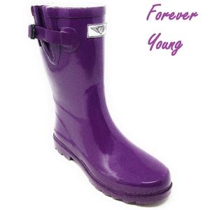 Women's Rainboots, MidCalf Rubber Rain Boots, #1602, Purple